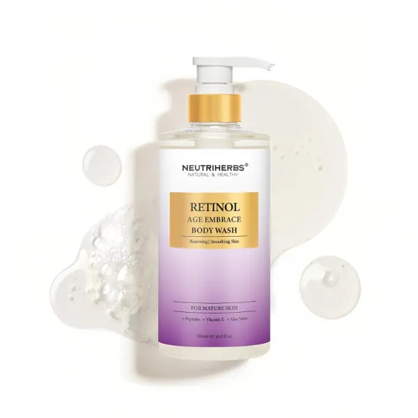 Neutriherbs Retinol Body Wash, Anti Aging/Renewing Shower Gel For Women And Men, Daily Shower Soap With Peptides, Vitamin E, Aloe Vera 16.9 Fl.Oz - Orange Blossom Scent
