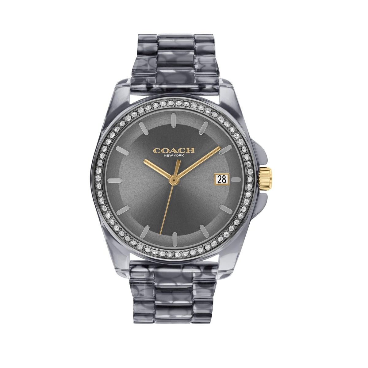 COACH WOMEN'S GREY DIAL BLACK TRANSPARENT SIG C ACETATE BRACELET WATCH - 14504273