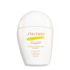 Shiseido Urban Environment Vita-Clear Sunscreen SPF 42, Invisible Formula with Vitamin C, No-Shine, Makeup Effect for 8 Hours, Non-Comedogenic, 30 mL