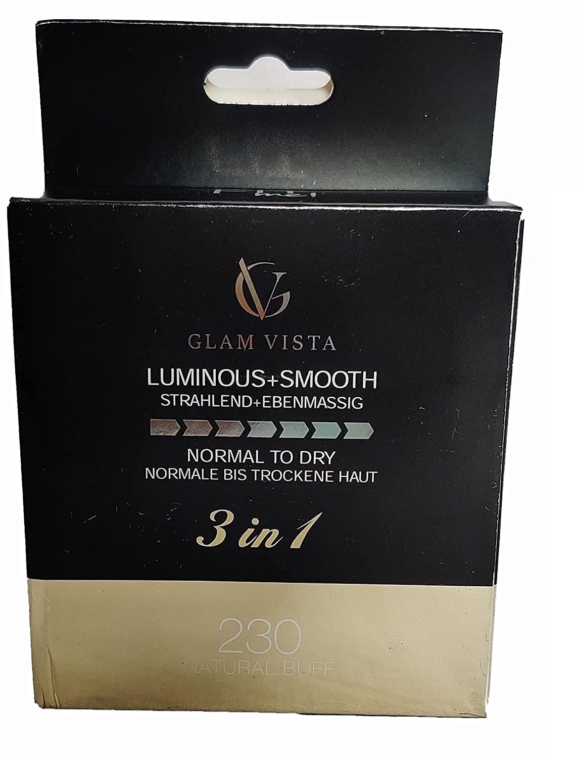 GLAM VISTA FIT ME FOUNDATION LUMINOUS+SMOOTH STRAHLEND+EBENMASSIG NORMAL TO DRY NORMAL BIS TROCKENE HAUT FOUNDATION FOR FACE MAKEUP (230 NATURAL BUFF)