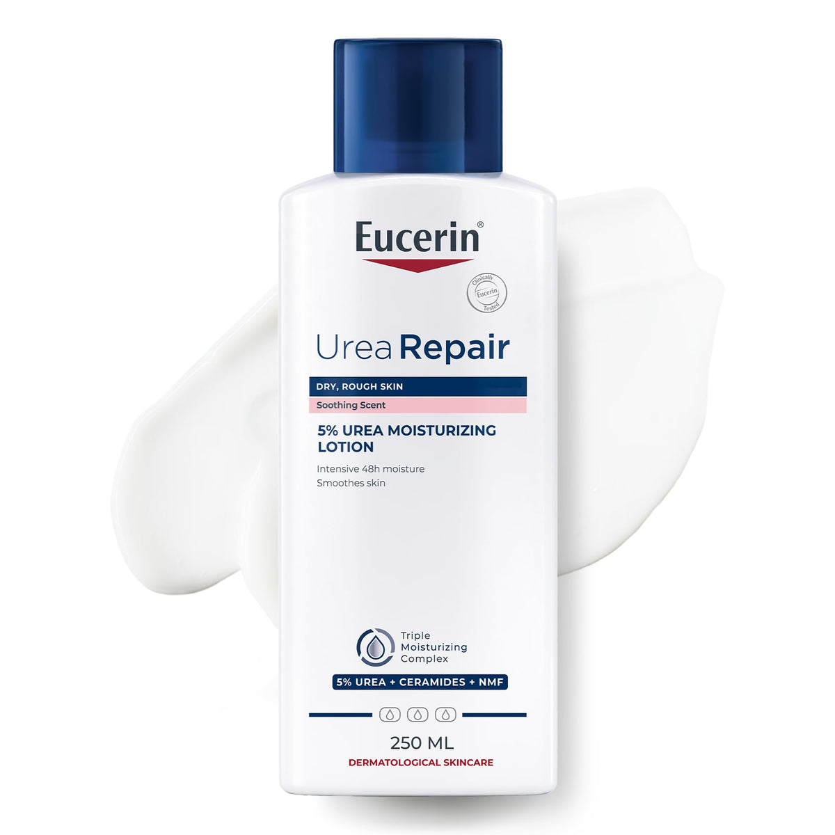 Eucerin Urea Repair Plus 5% Urea Body Lotion, Instant 48-Hour Relief from Dry Skin, Reduces Bumpy Skin and Roughness, Soothing Scent - 250ml