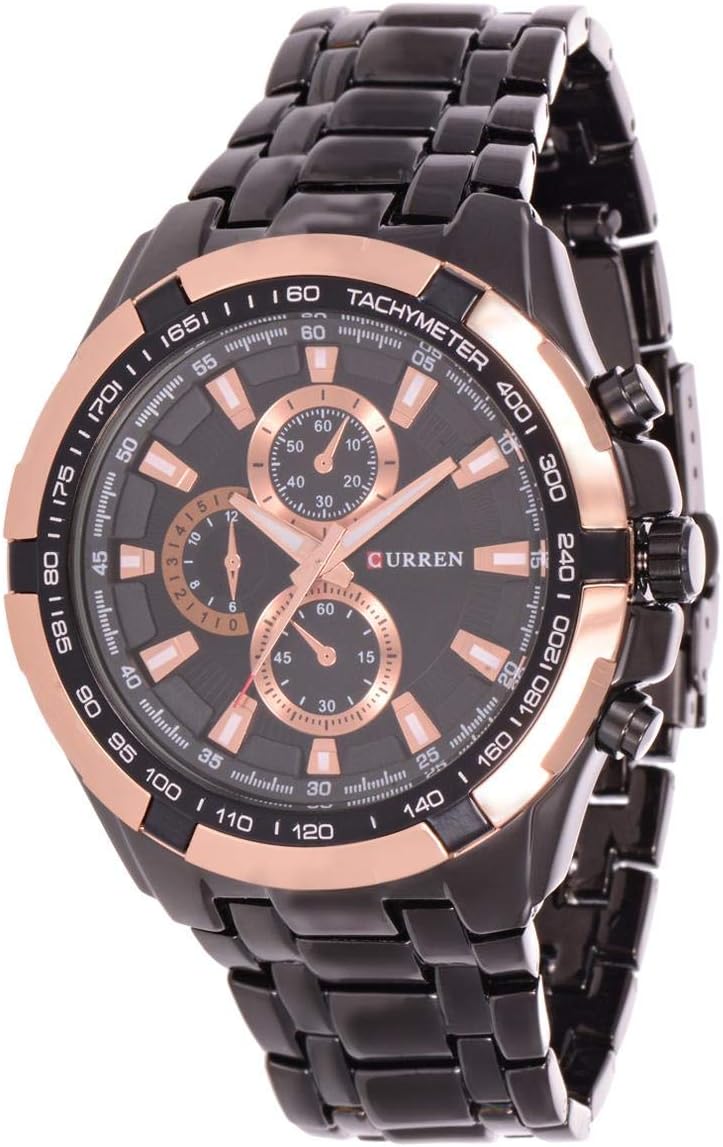 CURREN 8023 Men's Stainless Steel Analog Quartz Watch-Black