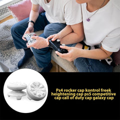 FPS Freek Galaxy White for PlayStation 4 (PS4) and PlayStation 5 (PS5) Performance Thumbsticks, Compatible Controller Grip Performance, Galaxy Themed Thumbstick Covers (1 High-Rise, 1 Mid-Rise, White)