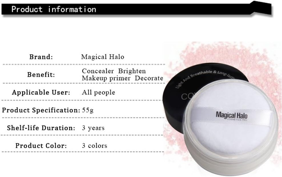 Loose Powder, Professional Face Finishing Powder for Makeup Coverage, Oil-Control Translucent, Lightweight(1)