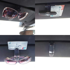 Sulfar Glasses Holders for Car Sun Visor, Sunglasses Eyeglasses Mount with Ticket Card Clip - Black
