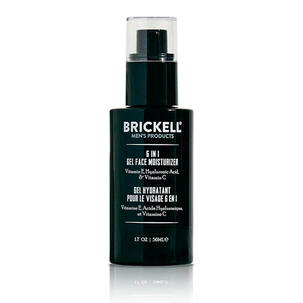 Brickell Men's 6 in 1 Gel Face Moisturizer for Men, Natural and Organic Gel Moisturizer, 1.7 ounces, Unscented