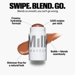 Milk Makeup Matte Bronzer, Spaced (Very Deep Bronze) - 0.19 oz - Cream Bronzer Stick - Buildable, Blendable Colour - Matte Finish - 1,000+ Swipes Per Stick - Vegan, Cruelty Free