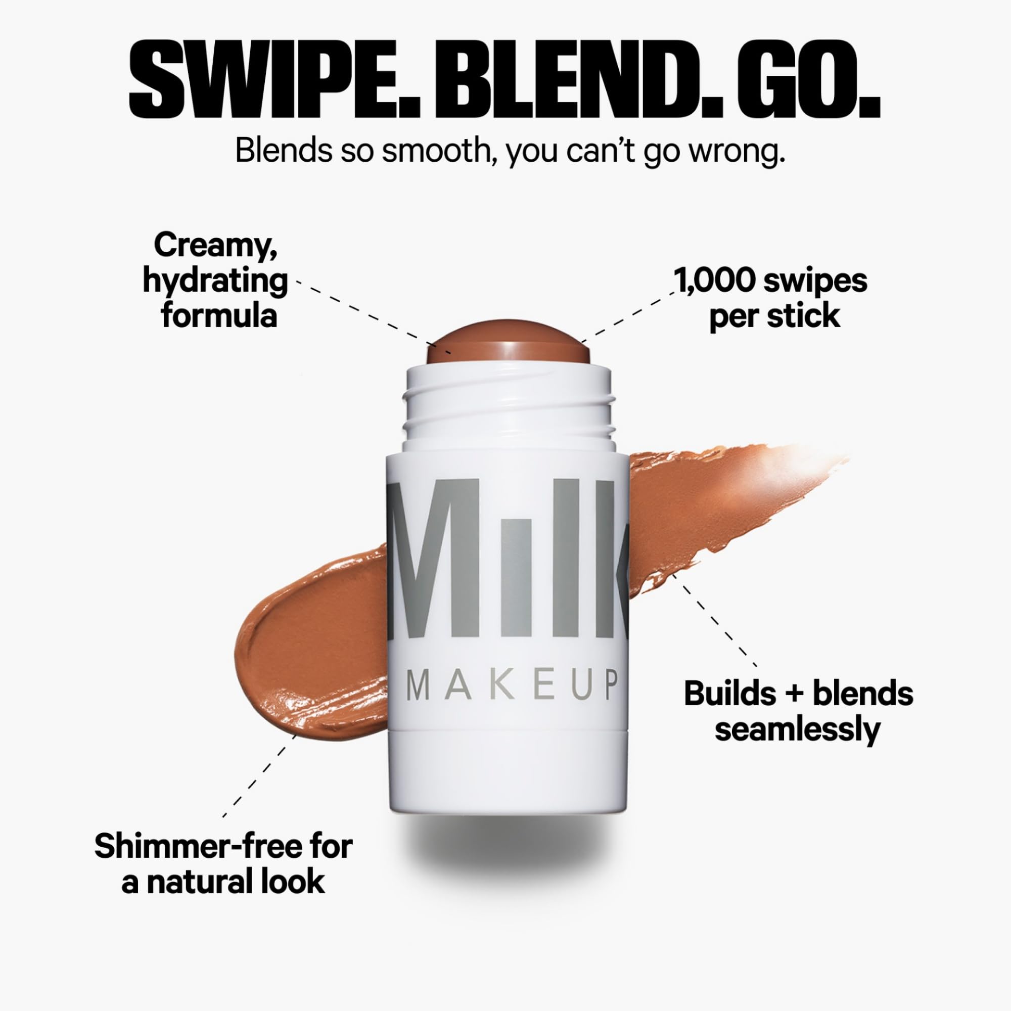 (Blaze) - MILK Makeup Matte Bronzer Stick - Buildable Colour, Matte Finish - 6ml (BLAZE - Deep Bronze)