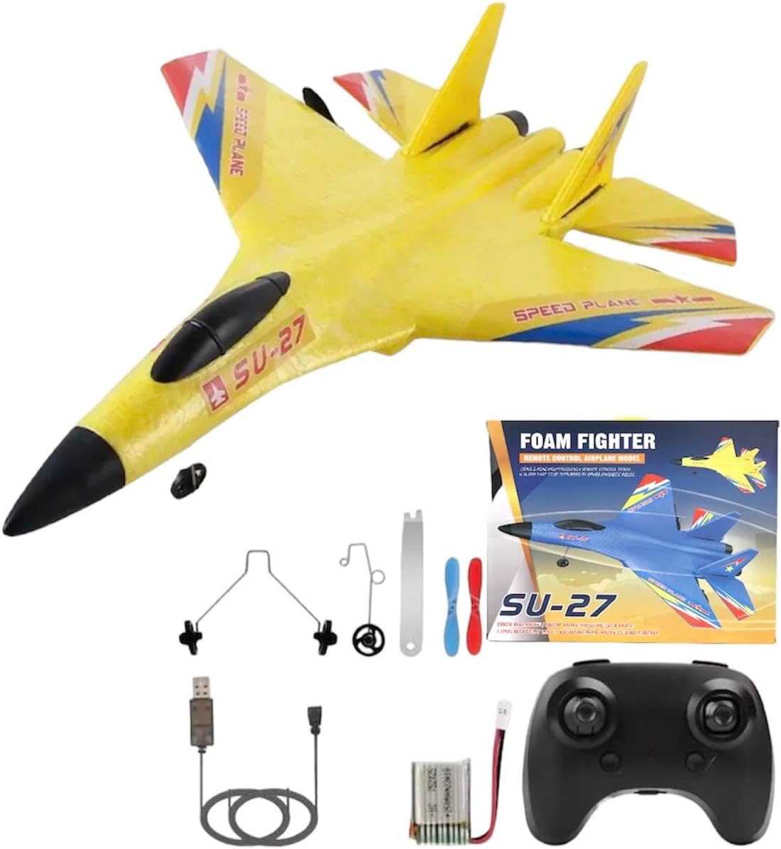 KIDSZILLA Remote Control Airplane 2.4 GHZ Glider Rc Plane, 2 CH Easy to Fly Remote Control Fighter Jet, Epp Foam Rc Aircraft with Automatic Balance Gyro for Kids/Adult-3