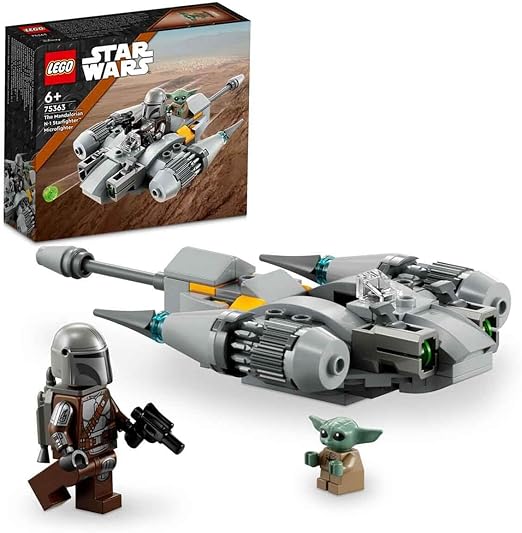 LEGO 75363 Star Wars The Mandalorian N-1 Starfighter Microfighter Microscale Building Toy, The Book of Boba Fett Vehicle with Grogu Baby Yoda Figure, Gifts for Kids, Boys, Girls Aged 6 Plus