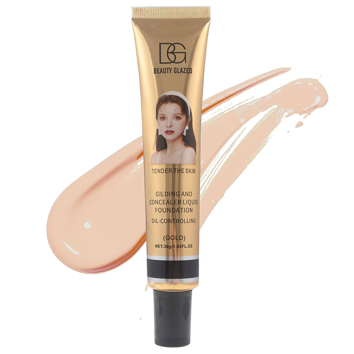Matte Liquid Concealer Foundation New Formula Full Coverage Foundation Natural Moisturising Makeup Base Cream Smooth Long-Lasting Waterproof Oil Free Concealer Foundation 30 g (102 Nude)