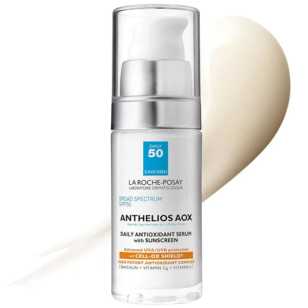 La Roche-Posay Anthelios AOX Daily Antioxidant Serum with SPF, Face Moisturizer with Sunscreen and Vitamin C & E, Oil Free Face Sunscreen for Sensitive Skin, Moisturizing Sun