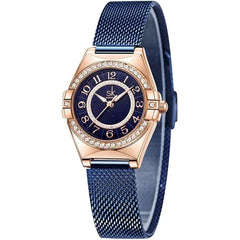 KASTWAVE Elegant Women's Easy Read Watch with Arabic Numerals: Crystal Diamond Accents, Water Resistant, Perfect for Everyday Wear and Special Occasions