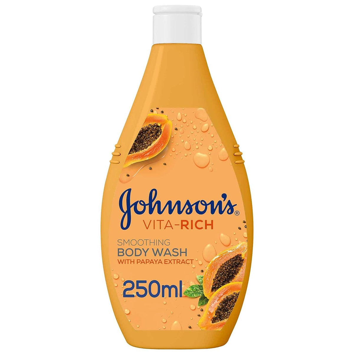 Johnson's Body Wash - Vita-Rich, Smoothing Shower Gel, Papaya, 250Ml