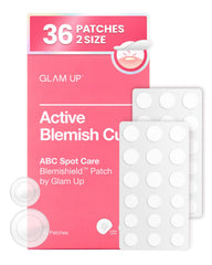GLAM UP Pimple Patch - Hydrocolloid Blemish Pimple Patches | Invisible Ultra Thin Spot Cover Stickers for Face and Skin, Strong Water-proof and Adhesive Overnight, Vegan-friendly (36 Count / 2 Sizes)