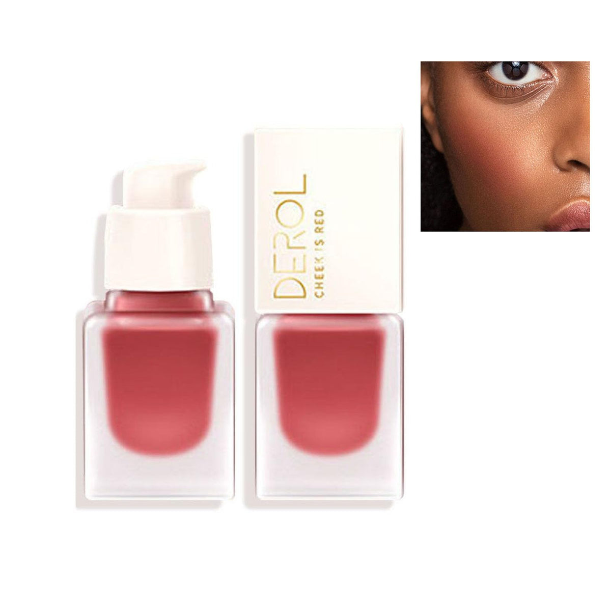 DEROL Liquid Blush Mousse Cream Blushes For Cheeks Face Palette Bronzer Highlighter Shape Contour Stick Moisturizing Matte Finish Long-wearing Waterproof Women (Love Me 06#), Pack Of 1, 19 ml