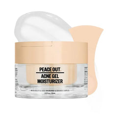 PEACE OUT Acne Gel Moisturizer for Oily Skin, Hydrating Face Cream for Acne-Prone Skin with 2% Salicylic Acid, Niacinamide and Ceramides to Reduce Blemishes & Boost Hydration (1.69 fl oz)