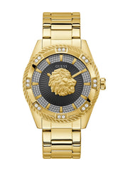 GUESS P GLD CS W/CRYS/SUN BLK GLITZ DL W/P GLD LION/P GLD BRCT