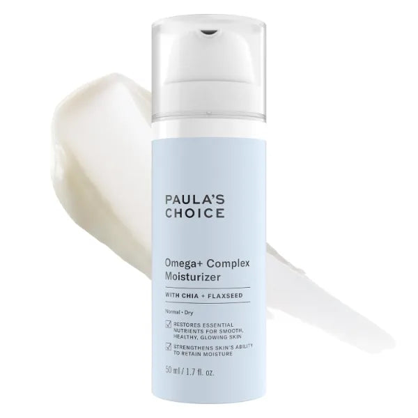 Paula's Choice Omega+ Complex Lightweight Face Moisturizer, Shea Butter & Plant Oils, Omega Chia & Flaxseed Brightening Vitamin C, Face Cream for Dry & Sensitive Skin, Fragrance-Free - 50ml