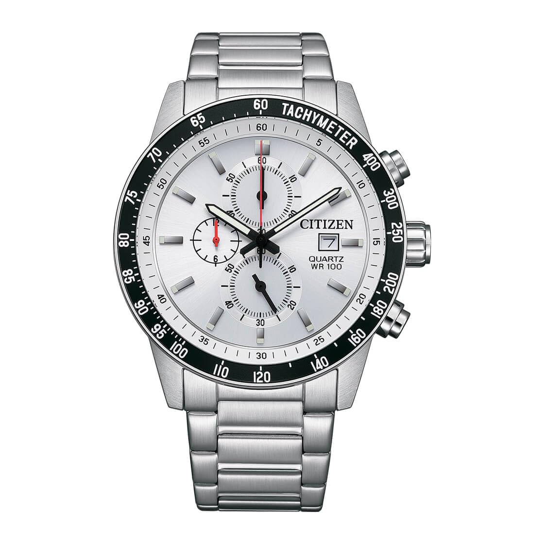 Citizen AN3680-50A Quartz Chronograph Wrist Watch for Men, 44 mm Diameter, Silver