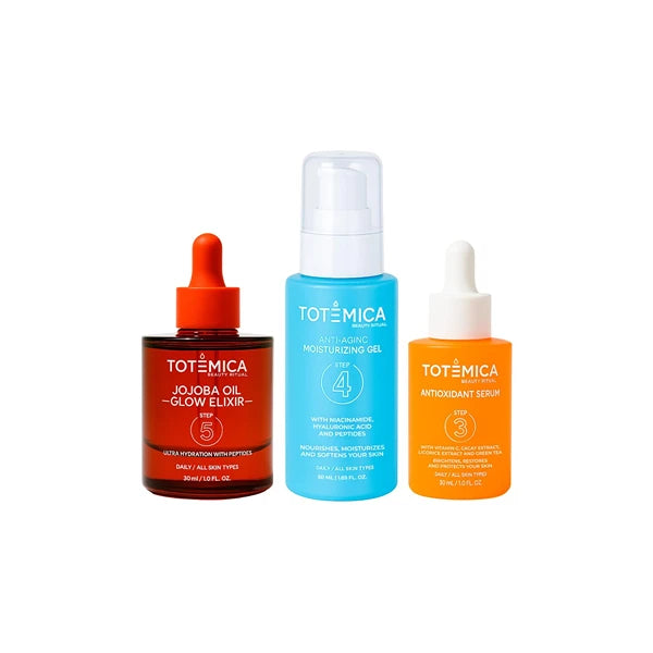 TOTEMICA Skincare Trio – Jojoba Oil, Vitamin C Serum & Face Moisturizer