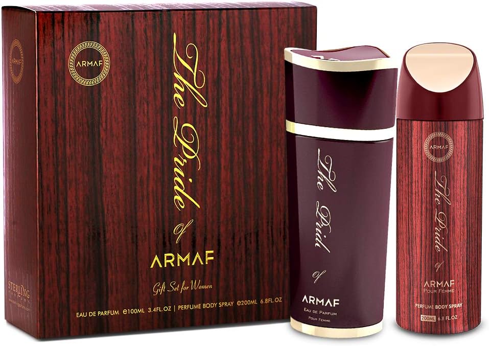 The Pride Of Armaf Pour Femme 2 Piece Gift Set, Pride Eau De Parfum 100ml + Perfume Body Spray 200ml, For Her, by ARMAF from the House of Sterling