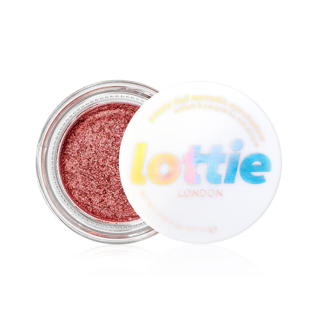 lottie LONDON Power Foil - Outlast - Vegan Eyeshadow Pot with Metallic Finish, Cranberry - 2g