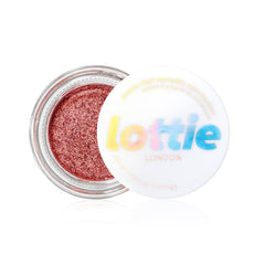 lottie LONDON Power Foil - Outlast - Vegan Eyeshadow Pot with Metallic Finish, Cranberry - 2g