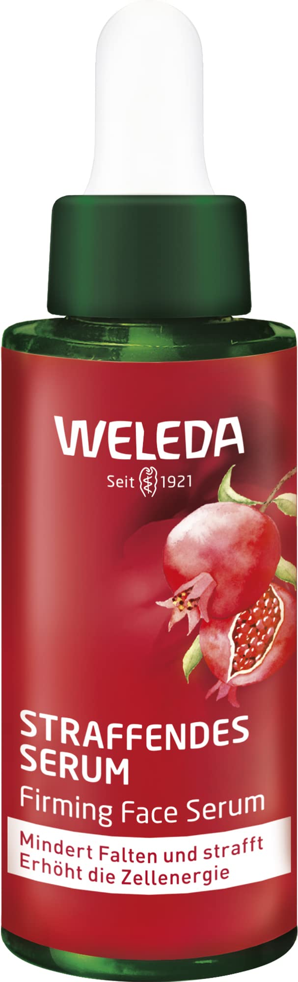 Weleda Firming Face Serum with Pomegranate & Maca Peptides, Moisturiser, Moisture Boost, Energises Cell Activity, Reduces Lines & Wrinkles, Vegan, 30ml