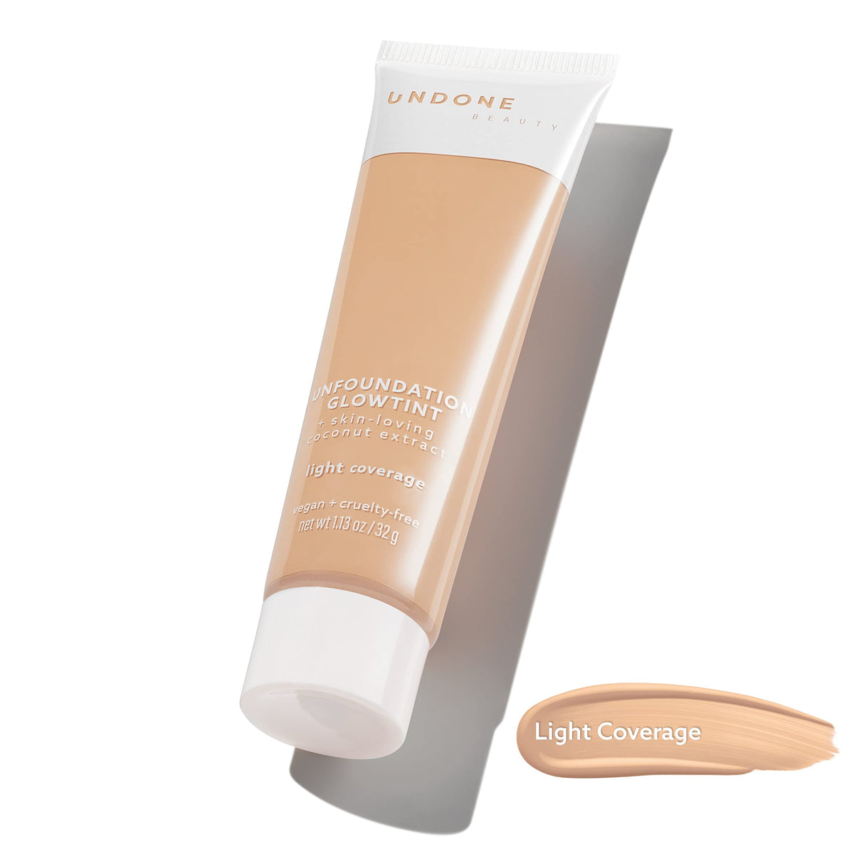 Light Coverage Glow Tint Foundation. Coconut for Natural, Dewy Very Light Ivory Glow - UNDONE BEAUTY Unfoundation Glow Tint. BUTTERCREAM MEDIUM LIGHT
