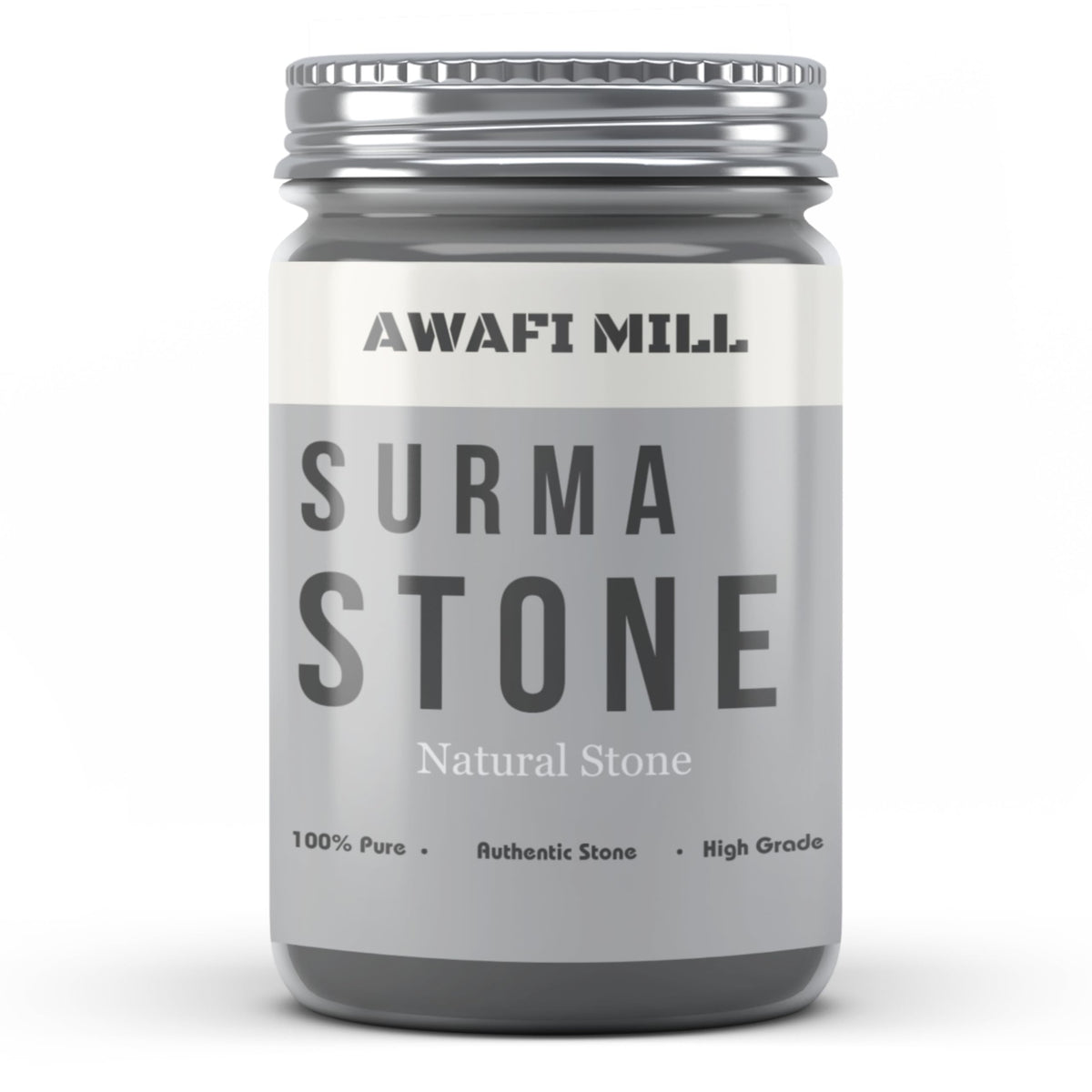 Awafi Mill Premium Natural Surma Stone - Traditional Beauty Enhancer for Eyes and Skincare (Bottle of 500 gram / 17.6 Oz)
