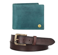 WildHorn® RFID Protected Genuine Leather Wallet & Gift Combo for Men - multi