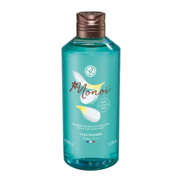 Yves Rocher Monoi Gentle Hair and Body Wash | 2 in 1 Hair & Body Cleanser | 13.5 fl oz