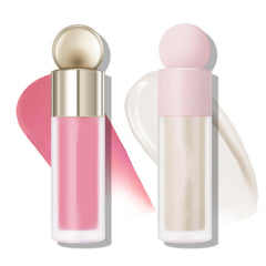 Parlberd 2 Colors Liquid Blush and Highlighter, Natural Matte Face Blush, Multi-Use Contour Highlighter Stick Makeup for Face & Body, Silky Creamy, Lightweight Blendable