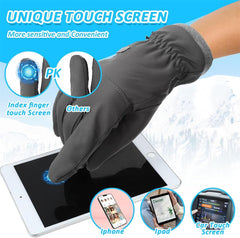 KWSLIN Winter Warm Gloves, Cycling Gloves Ski Gloves Men and Women Slip Waterproof Thermal Gloves outdoor Commuting Can Finger Touchscreen for Running, cycling, skiing, sports, 1 Pair, Black