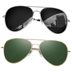 KANASTAL Polarized Sunglasses for Women and Men, Metal Frame Sun Glasses Retro Shades for Mens Driving Outdoor Military Style 100% UV400 Protection