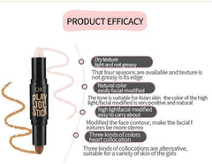 POOWO Double-Ended Wonder Contouring Pen Bronzer and Highlighter Stick Facial Makeup Contour Concealer Cosmetic for 3D Makeup Effect(2) Makeup Supplies