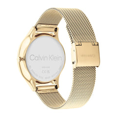 Calvin Klein TIMELESS MESH MF Women's Watch, Analog - Gold / Red