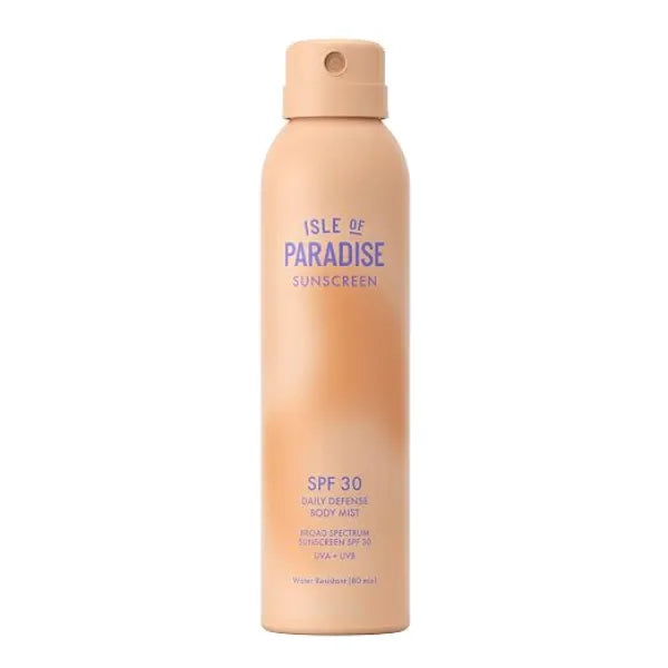 Isle of Paradise Daily Defense Body Mist SPF, Invisible Hydrating Sunscreen Spray For Body, Broad Spectrum UVA/UVB Protection, Water-Resistant, Fast-Absorbing Formula, 6 fl. oz
