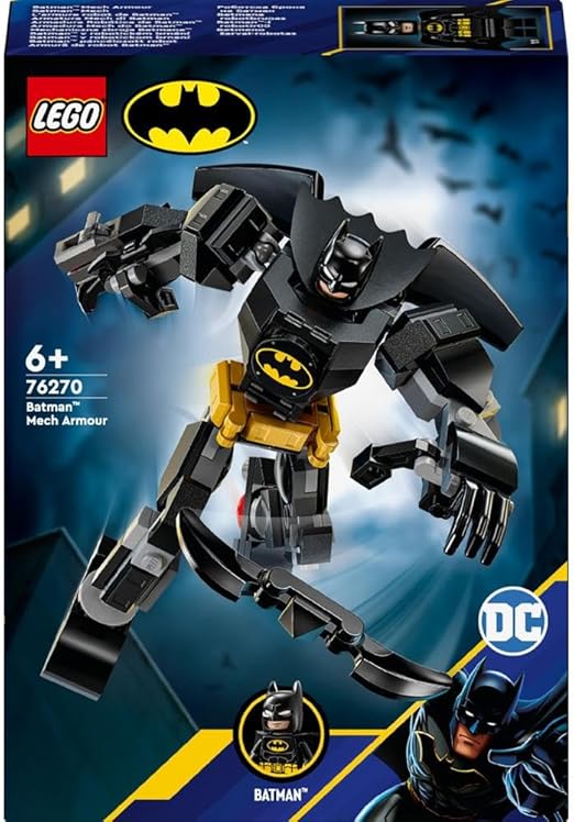 LEGO DC Batman Mech Armour Super-Hero Toy for Kids, Collectible Set with Robot Action Figure and Minifigure, Small Creative Gift for 6 Plus Year Old Boys, Girls 76270