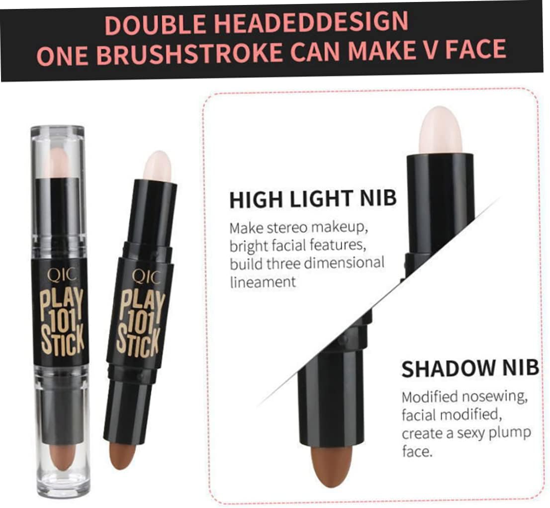 Double-Ended Wonder Contouring Pen Bronzer and Highlighter Stick Facial Makeup Contour Concealer Cosmetic for 3D Makeup Effect(2#)1pc