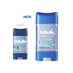 Gillette Antiperspirant and Deodorant for Men, Clear Gel, Clear Shield Cool Wave, 72 Hr. Sweat Protection, 108g - Pack of 5