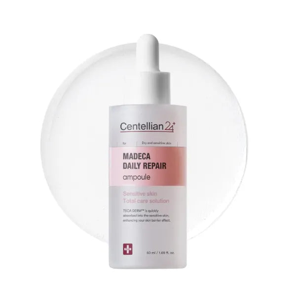 CENTELLIAN 24 Madeca Daily Repair Ampoule (Daily Soothing, 1.69fl oz) - Soothing & Hydrating Facial Serum for Sensitive Skin, Skin Barrier Repair & Fast Absorption, Korean Skin Care