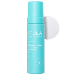 TULA Skin Care Keep It Clear - Acne Foam Cleanser, Contains Salicylic & Azelaic Acid & Probiotics, Clears & Soothes Acne, Brightens Past Blemish Marks, 6.3 fl oz