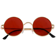 KANASTAL Hippie Round Polarized Sunglasses for Women Men, Small Circle Sun Glasses Classic Vintage Retro Shades Metal Frame UV400 Protection