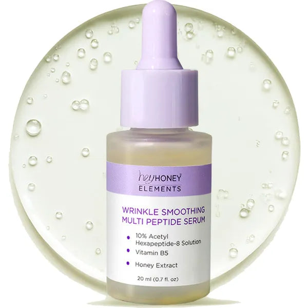 Hey Honey Wrinkle-Smoothing Multi-Peptide Serum | 10% Acetyl Hexapeptide-8 + Honey Extract & Vitamin B5, Visibly Reduce Fine Lines & Expression Wrinkles | 0.67 fl oz (20 mL)