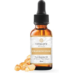 Vitality Extracts Frankincense Essential Oil (30ml) – 100% Pure Boswellia Serrata, Aromatherapy Oil for Relaxation & Calm, Skin Care Use, Warm Woody Scent for Diffuser, Massage & Yoga