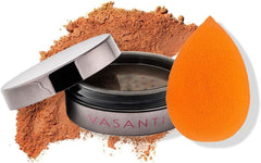 Vasanti Cosmetics Lotus Brightening Powder - Loose Face Powder 300V (Warm Peachy Honey - Medium to Golden Skintones) - Hypoallergenic, Full Coverage Non-Ashy and Instantly Brightens Under Eyes