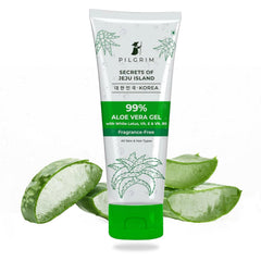 PILGRIM Korean 99% Pure Aloe Vera Gel with Vitamin E & Vitamin B5 for Face & Hair | Hydrates & Soothes Skin | Conditions & Softens Hair | Free from Parabens, Sulphates, Mineral Oils & Fragrance - 200ml