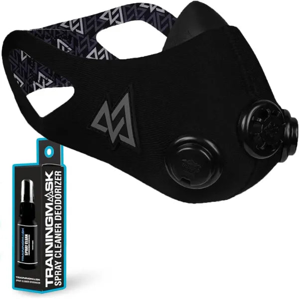 TRAININGMASK Elevation 2.0 Blackout + Spray Clean - Multi-Patented with Clincal Studies, Stamina, Endurance